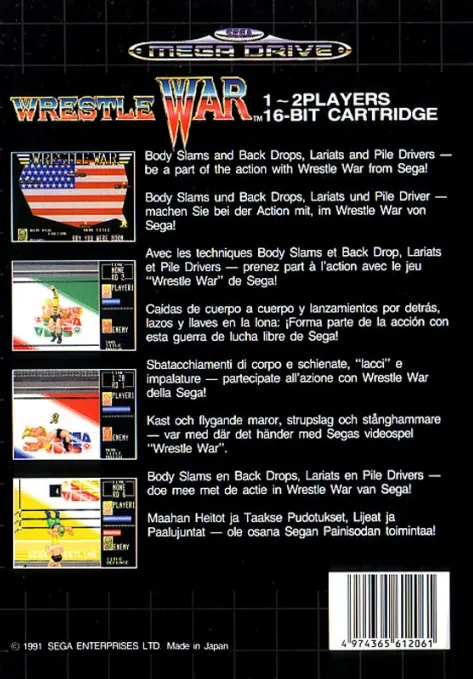 Wrestle War box back
