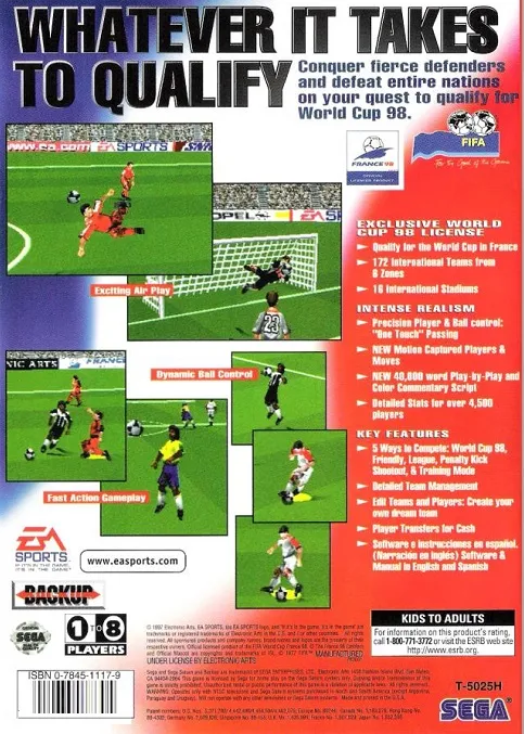 FIFA: Road to World Cup 98 box back