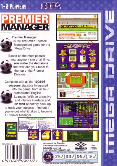 Premier Manager box back