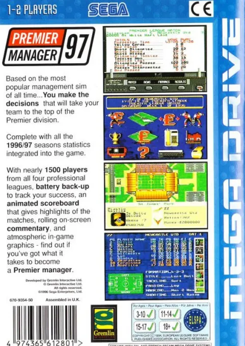 Premier Manager 97 box back