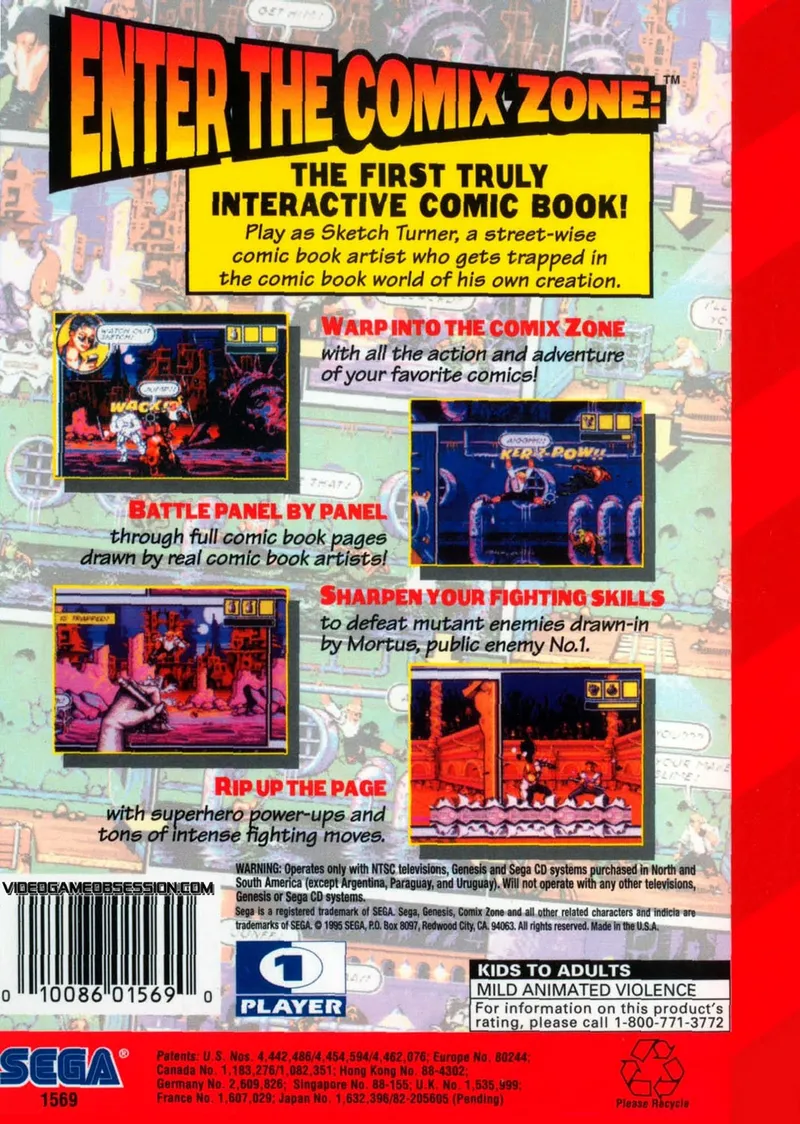 Comix Zone box back