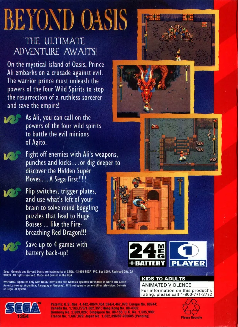 Beyond Oasis box back