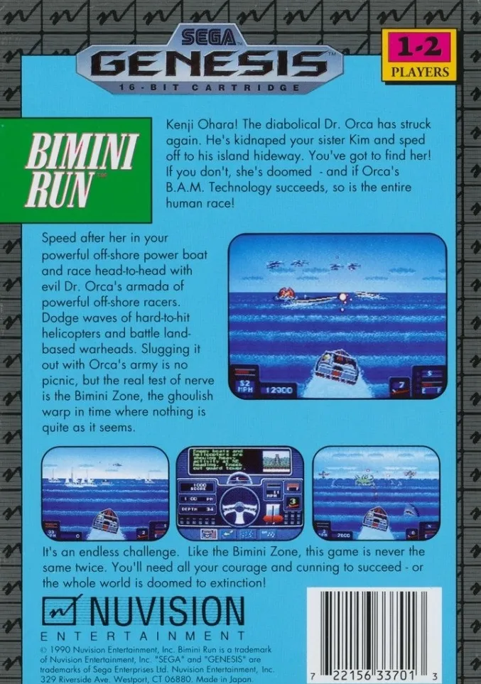 Bimini Run box back
