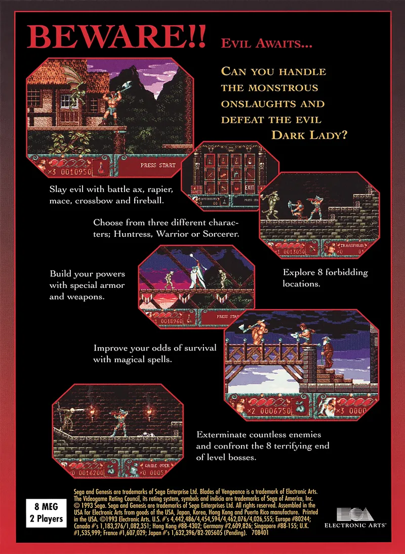 Blades of Vengeance box back