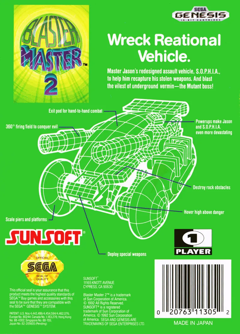 Blaster Master 2 box back