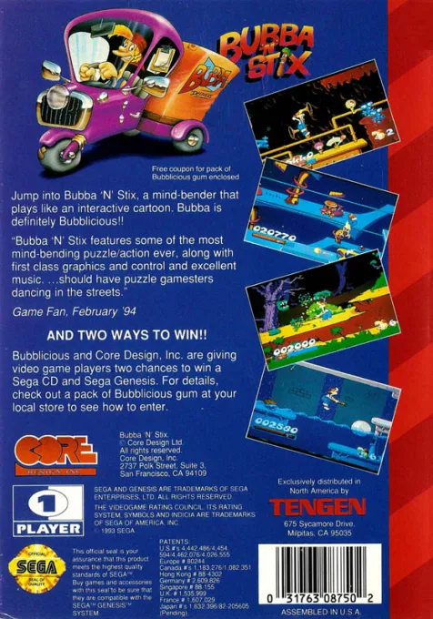 Bubba'n'Stix: A Strategy Adventure box back