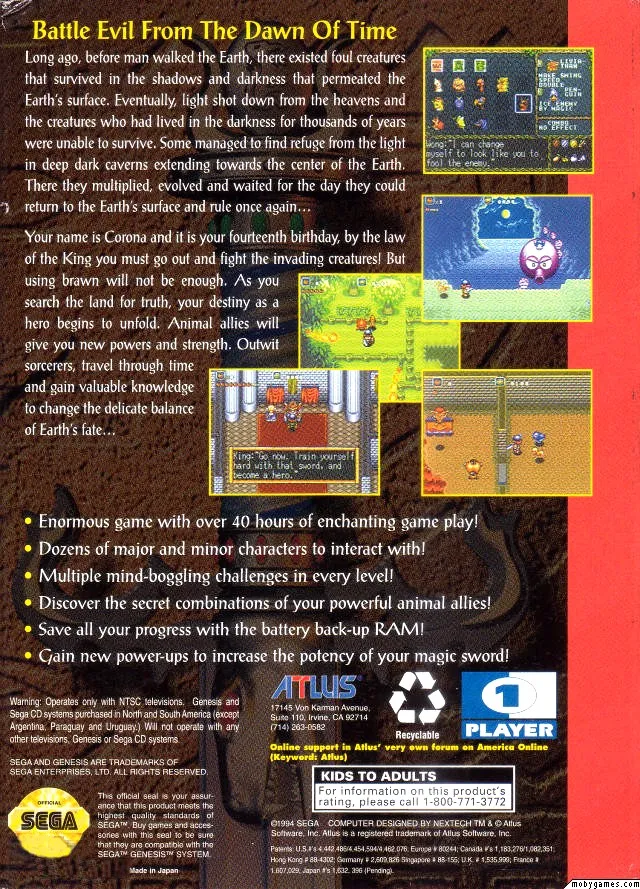Crusader of Centy box back