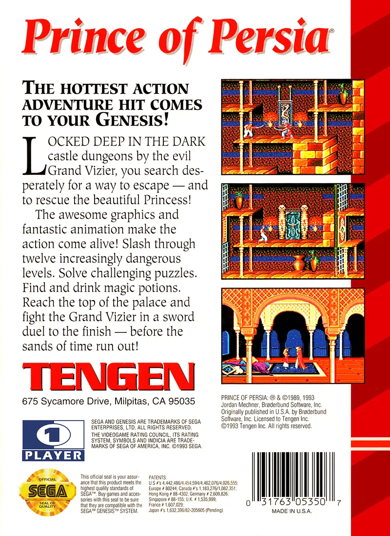 Prince of Persia box back