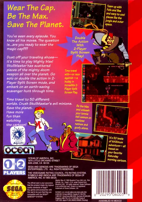 The Adventures of Mighty Max box back