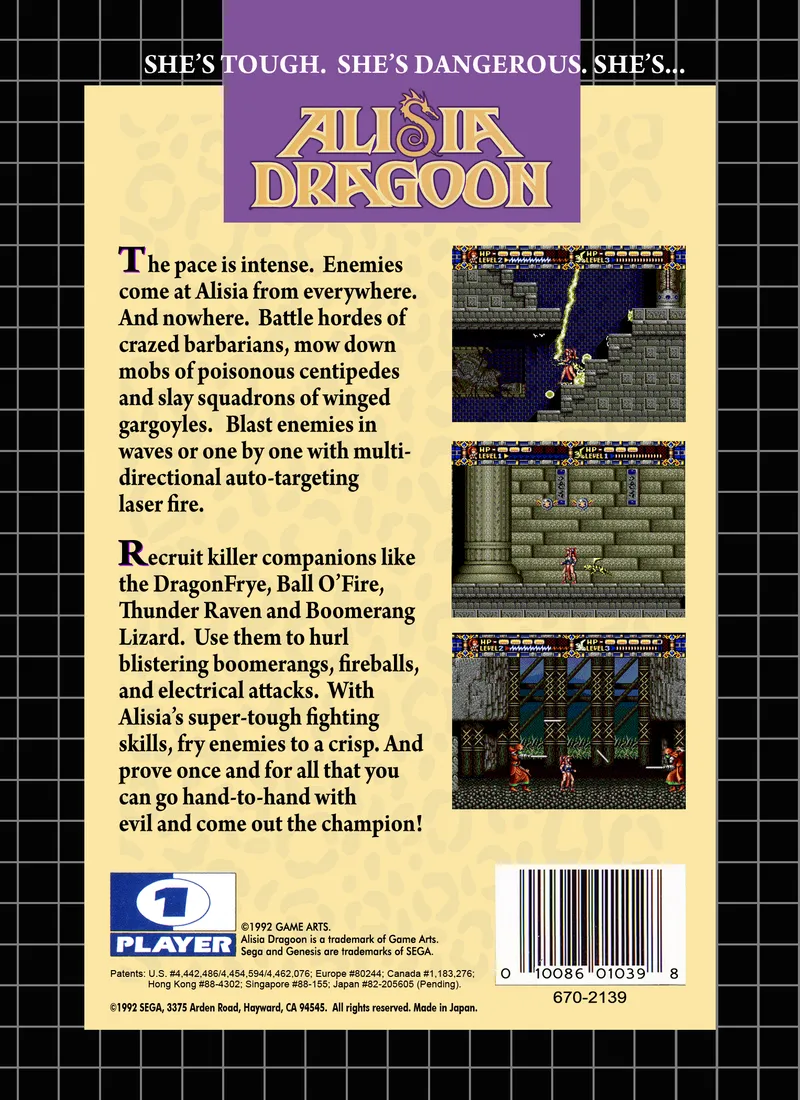 Alisia Dragoon box back
