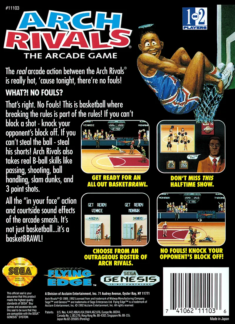 Arch Rivals box back