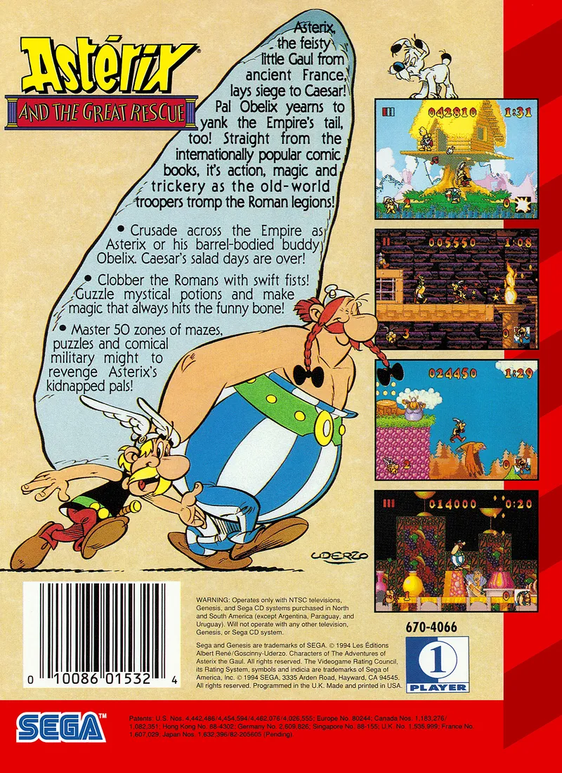 Astérix and the Great Rescue box back