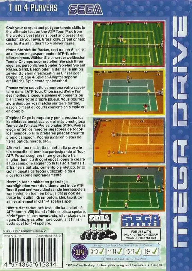 ATP Tour Championship Tennis box back