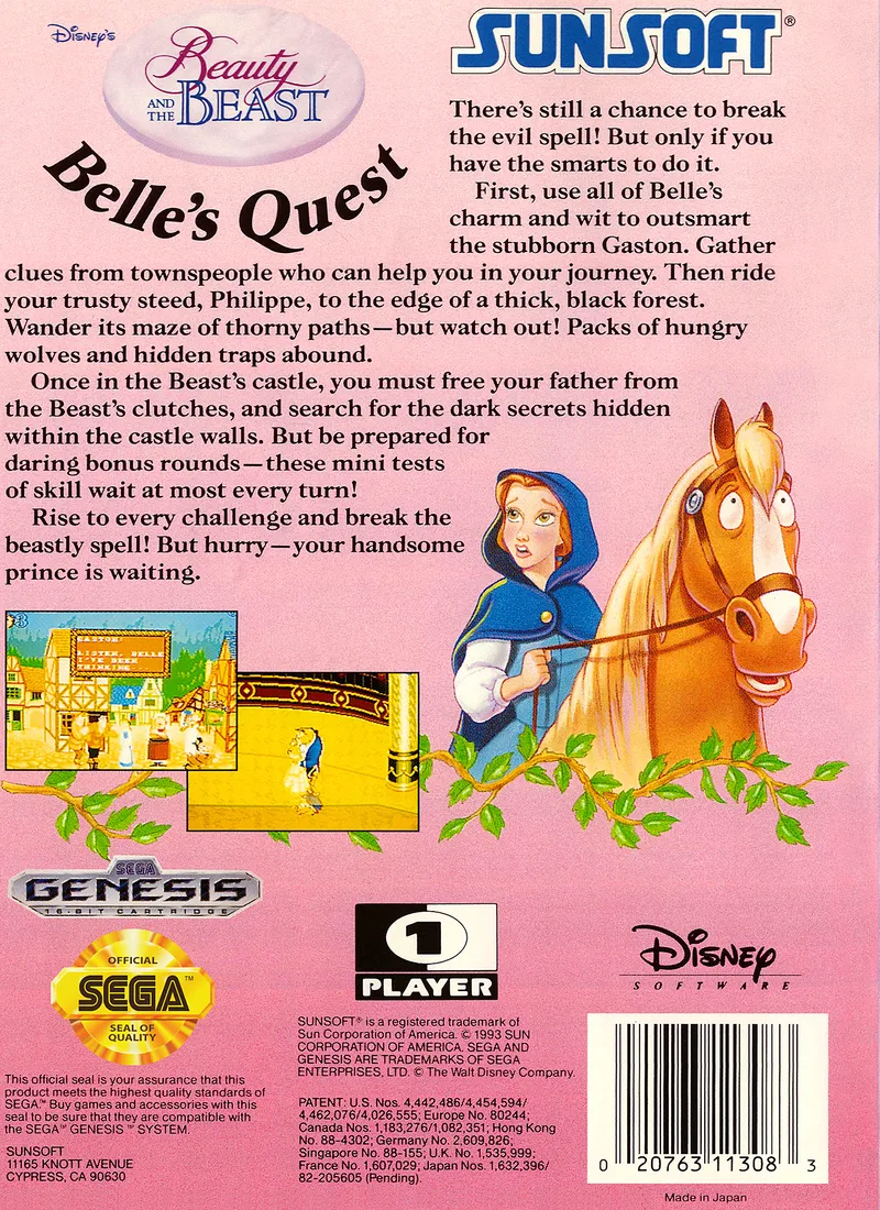 Beauty & The Beast: Belle's Quest box back