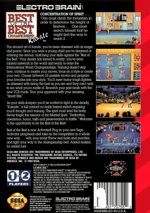 Best of the Best: Championship Karate box back