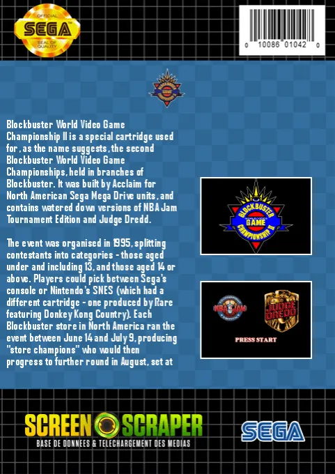 Blockbuster World Video Game Championship II box back