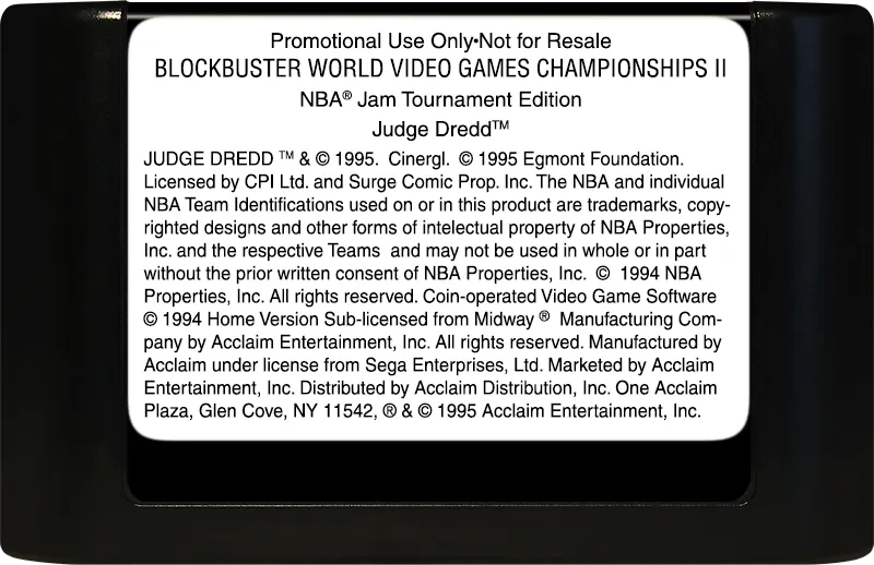 Blockbuster World Video Game Championship II cart