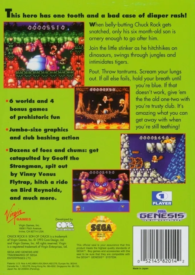 Chuck Rock II: Son of Chuck box back