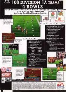 College Football USA 96 box back