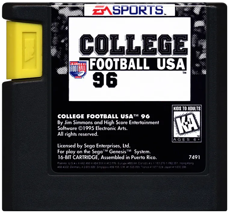 College Football USA 96 cart