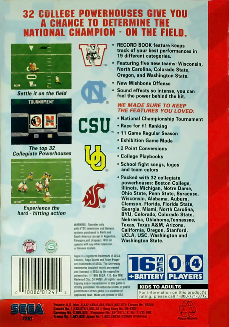 College Football's National Championship II box back