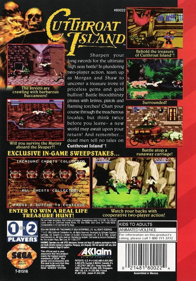 CutThroat Island box back