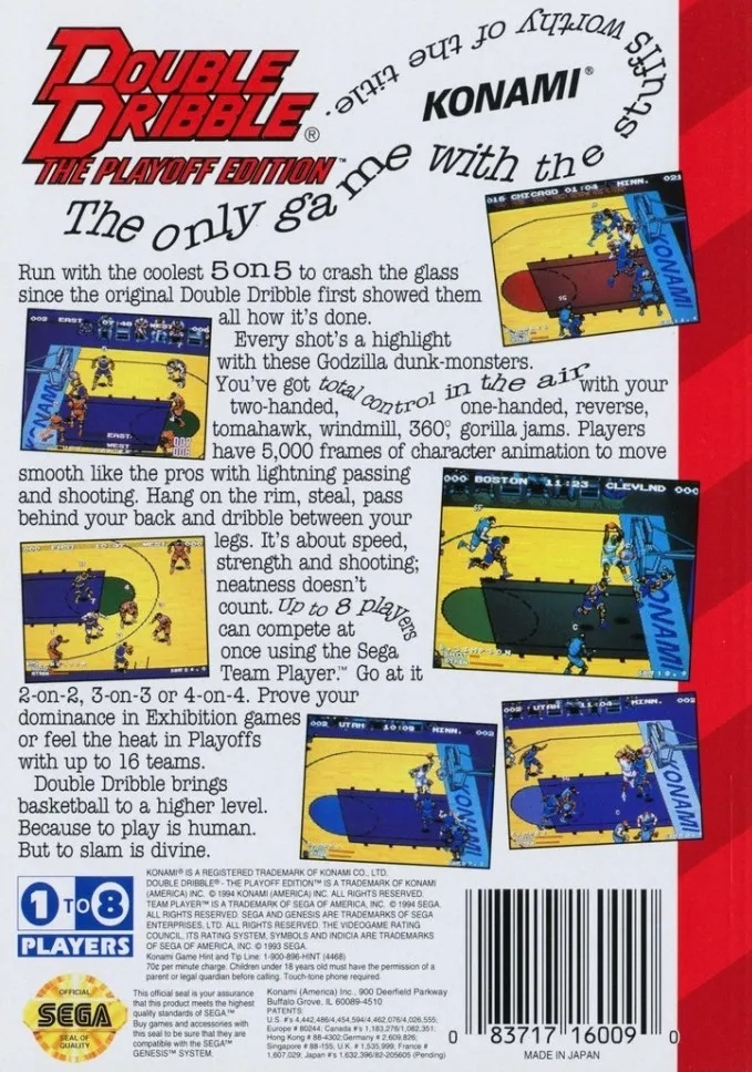 Double Dribble: The Playoff Edition box back