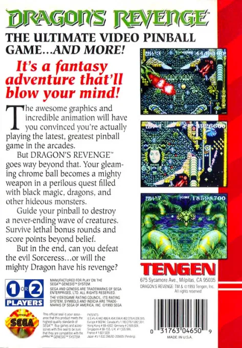 Dragon's Revenge box back