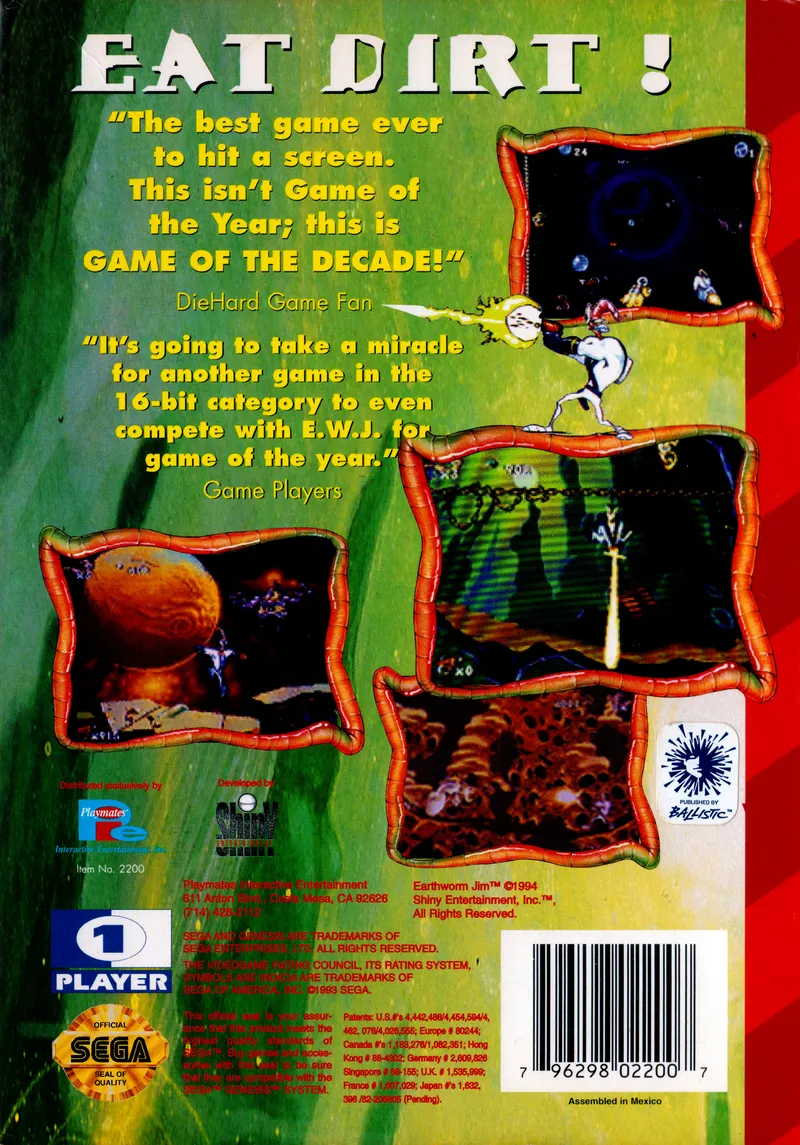 Earthworm Jim box back
