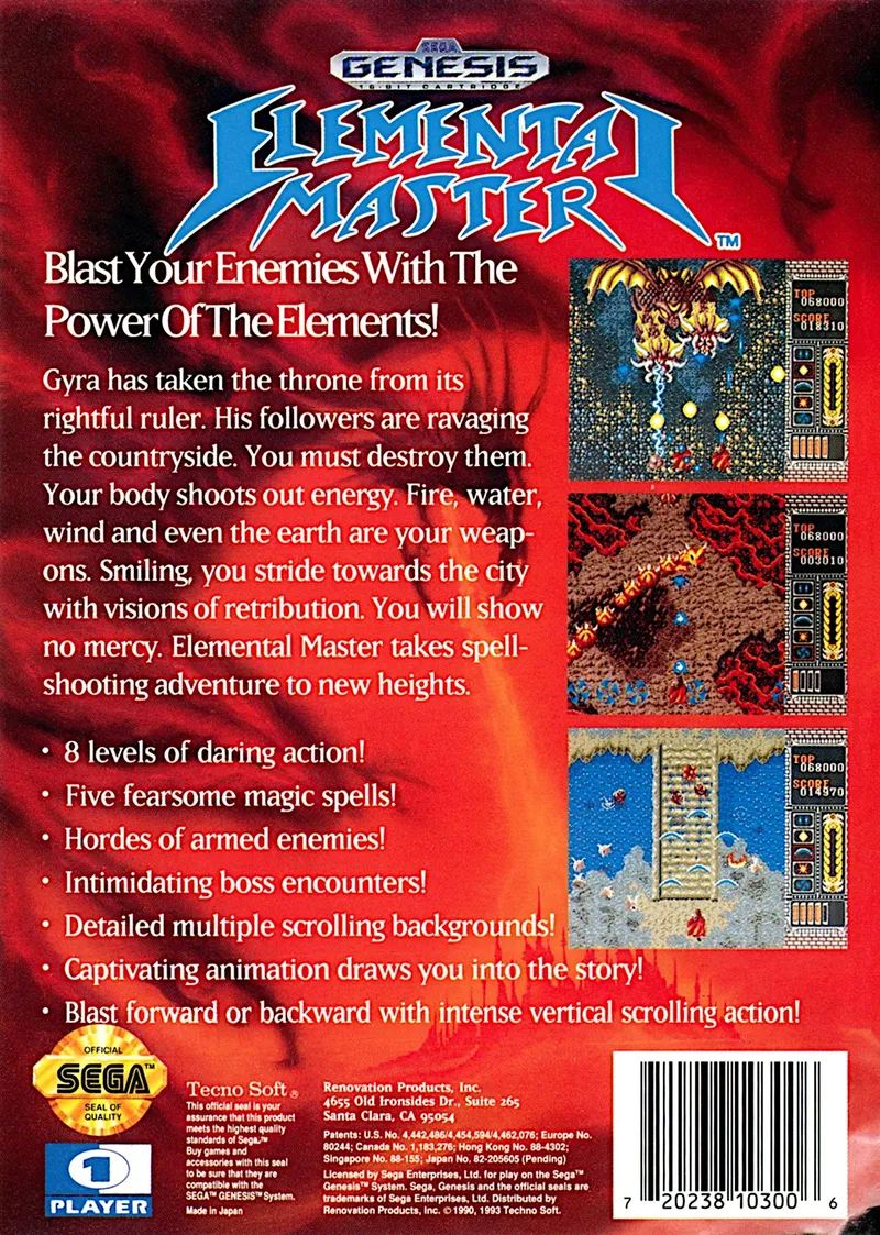 Elemental Master box back