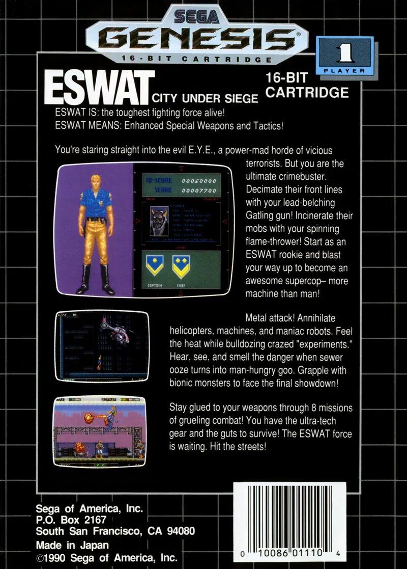 ESWAT: City Under Siege box back