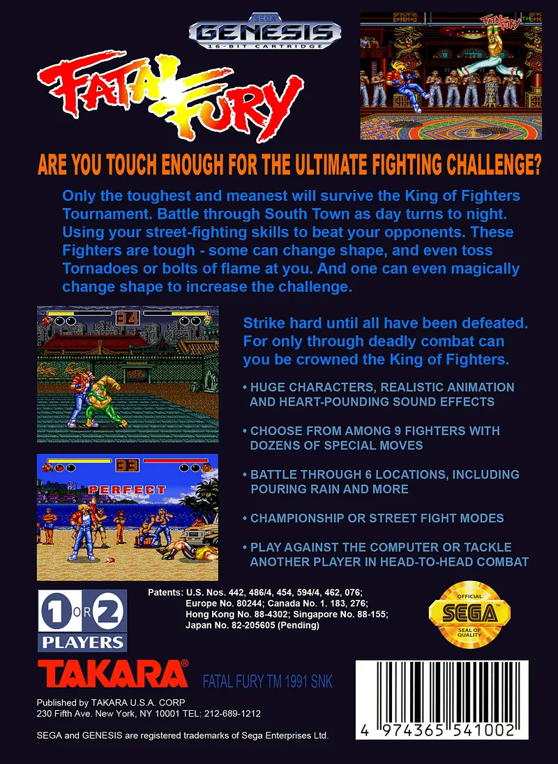 Fatal Fury box back