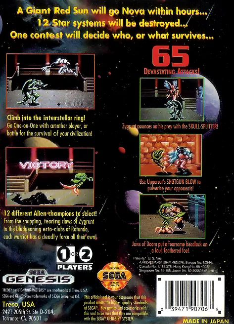 Fighting Masters box back