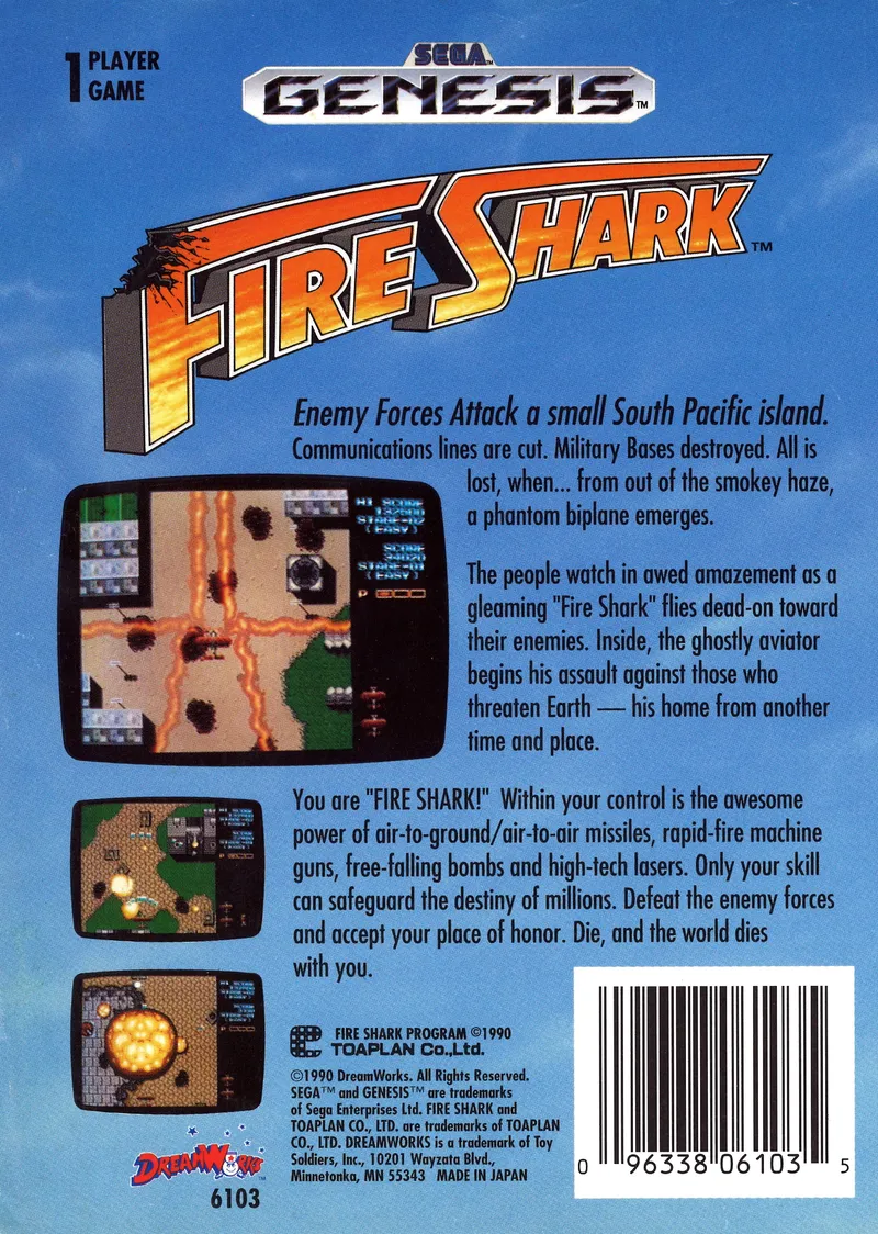 Fire Shark box back