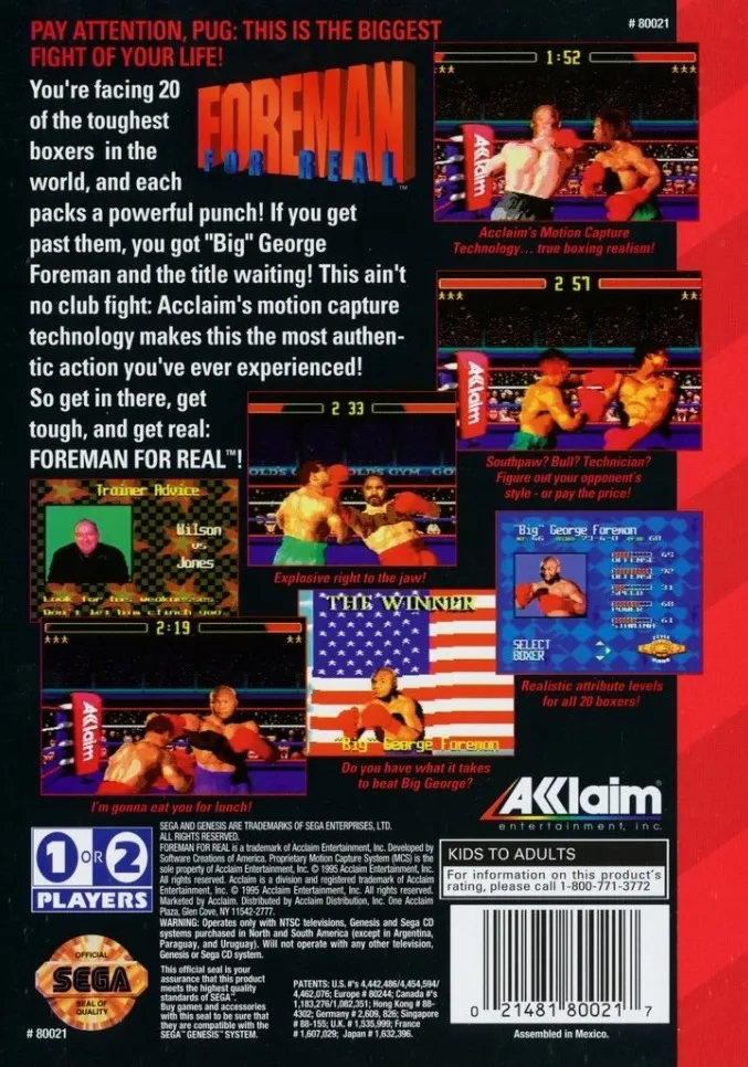 Foreman for Real box back