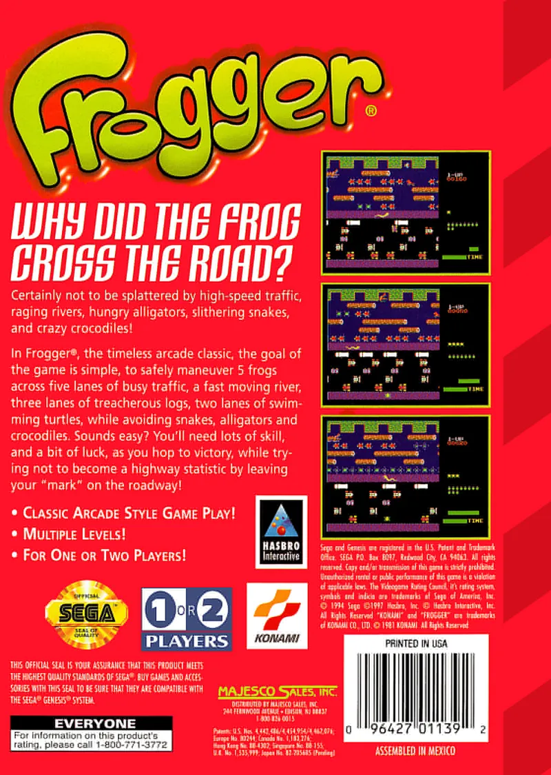 Frogger box back