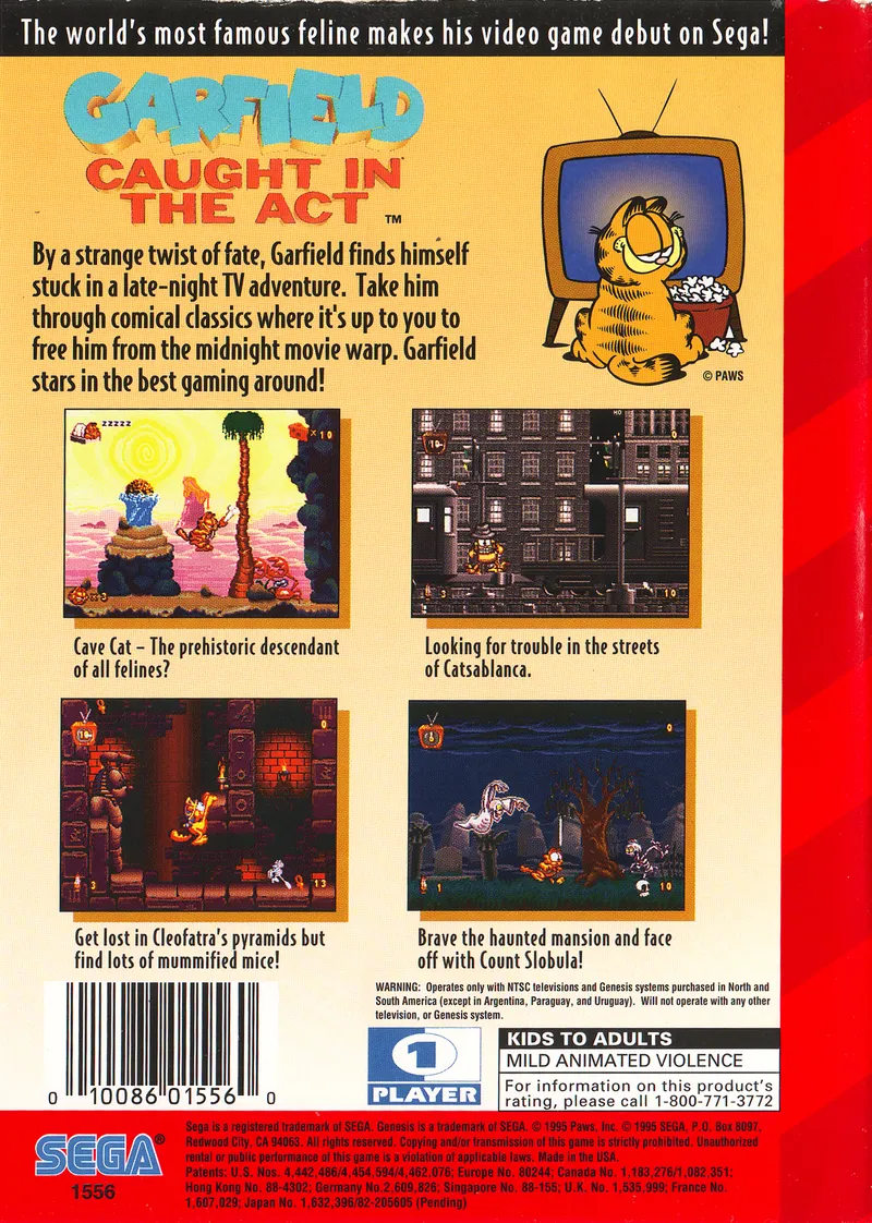 Garfield: Caught in the Act box back