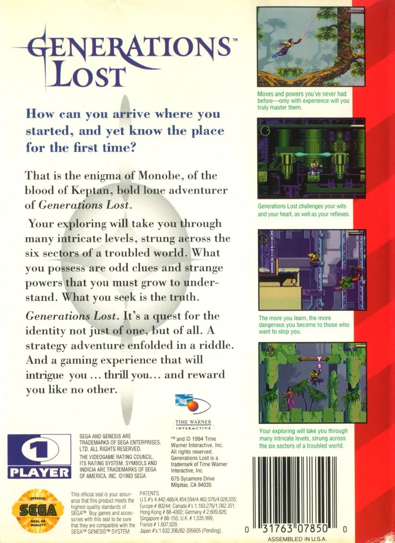 Generations Lost box back