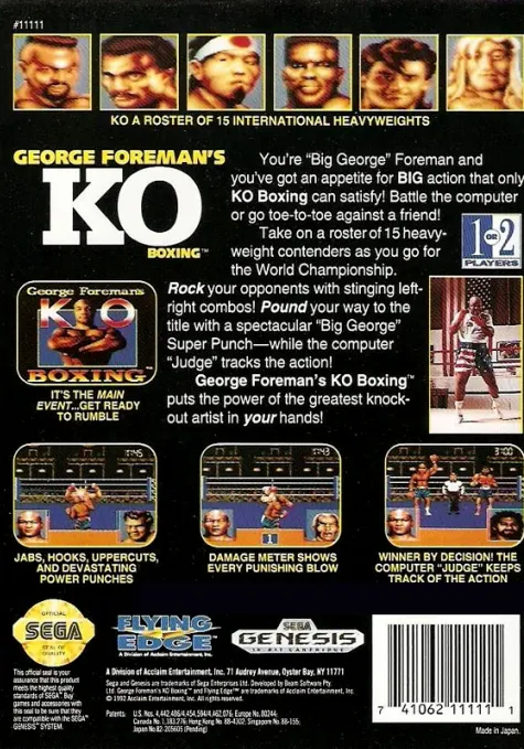 George Foreman's KO Boxing box back