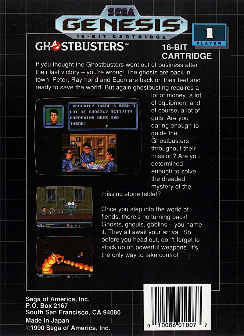 Ghostbusters box back