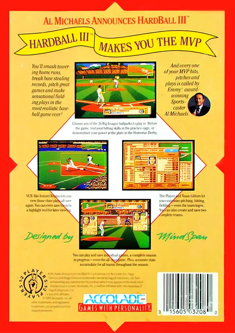 HardBall III box back