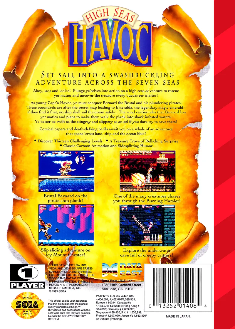 High Seas Havoc box back