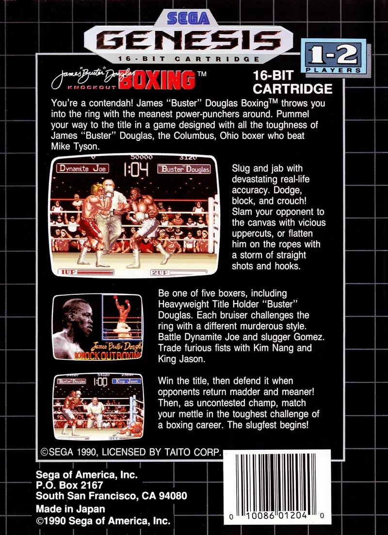 James "Buster" Douglas Knock Out Boxing box back