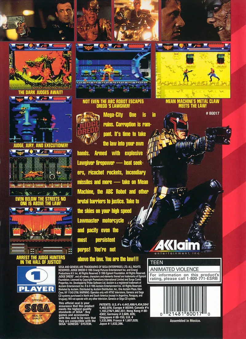 Judge Dredd box back
