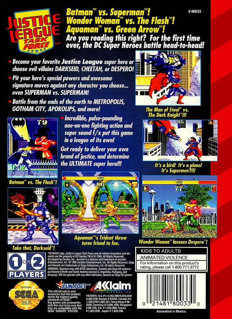 Justice League: Task Force box back