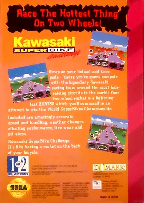Kawasaki Superbike Challenge box back