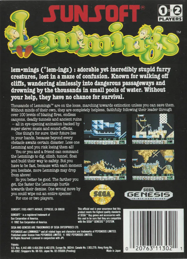 Lemmings box back