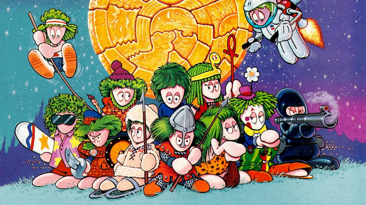 Backdrop artwork for Lemmings 2: The Tribes