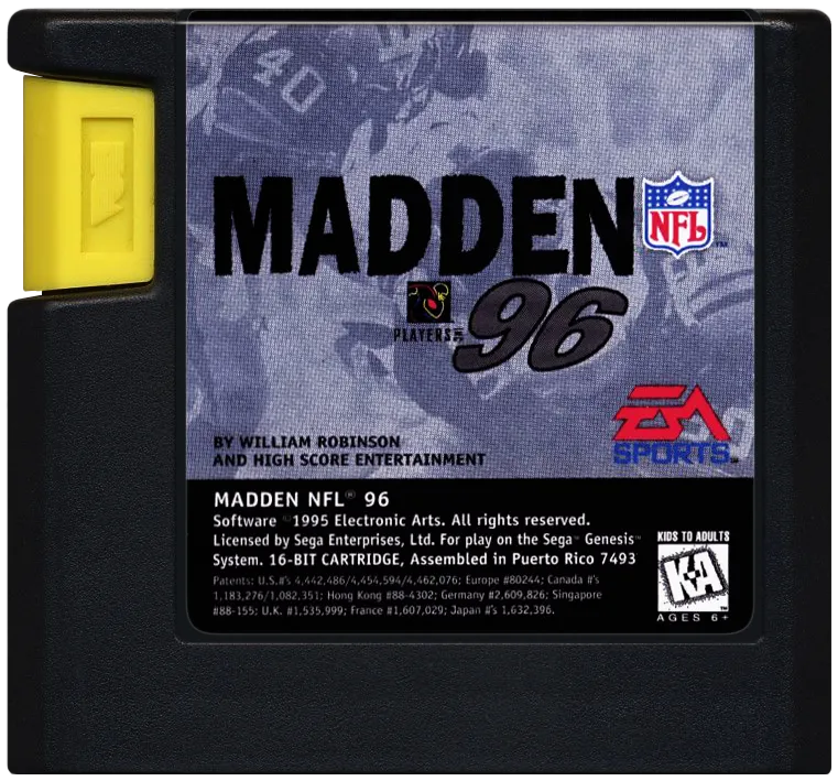 Madden NFL 96 cart