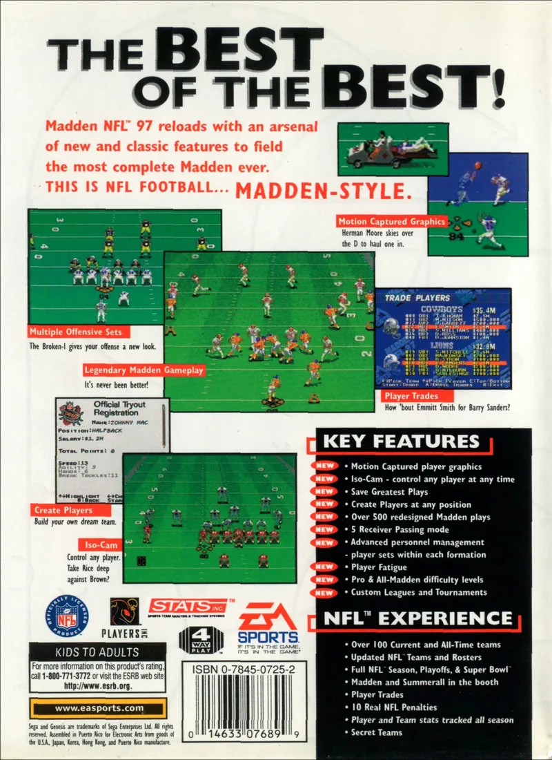 Madden NFL 97 box back